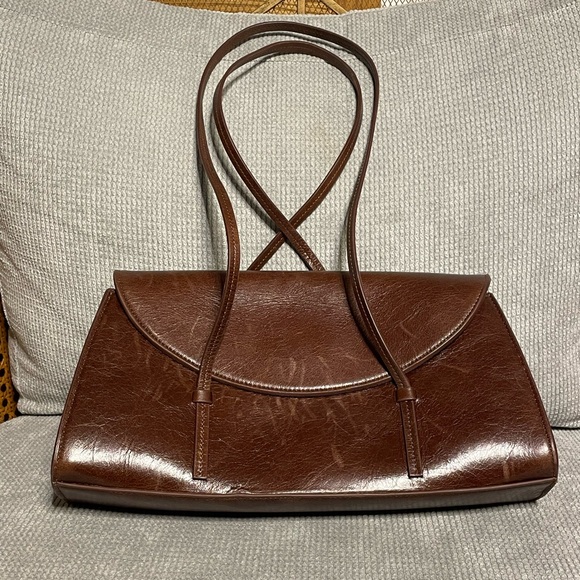 Reformation Elena Shoulder Bag Chestnut Leather - Picture 4 of 9